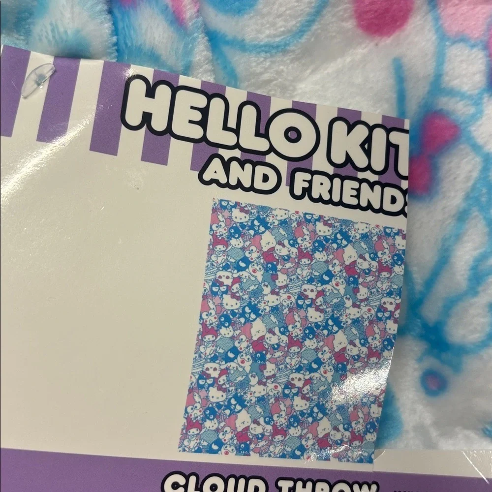 Hello Kitty and friends Pink and Blue Cloud Throw 60x70”cozy soft blanket